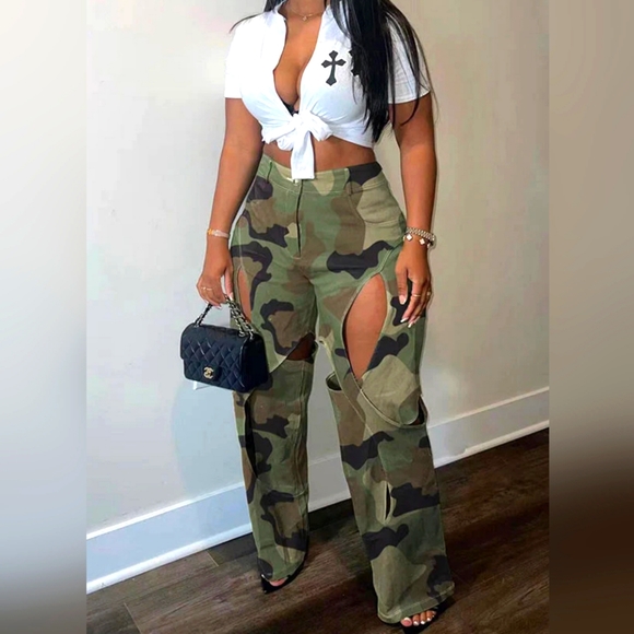 Pants - High Waisted Peek-A-Boo Pant